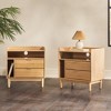 Saracina Home 2pc MidCentury Modern Solid Wood 2 Drawer Storage Nightstand Natural - 2 of 4