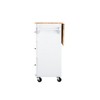 Mobile Kitchen Island & Kitchen Cart with Extensible Rubber Wood Table Top - 4 of 4