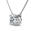 Pompeii3 Certified 2Ct Diamond Oval Solitaire Pendant 14k Gold 18" Womens Chain Lab Created - 3 of 4