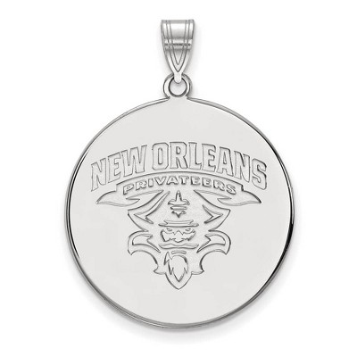 Black Bow Jewelry 10k White Gold New Orleans Privateers NCAA Extra Large Pendant