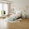Bed Frame for Kids, Upholstered Platform Bed Frame with Adjustable Headboard & Led Light, Wooden Slats Support, No Box Spring Needed - 2 of 4