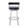 26" Madrid Faux Leather Stainless Steel Counter Height Barstool - Armen Living - image 2 of 4