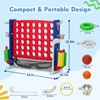 Giant 4 in a Row Game,Adjustable Height Board Jumbo 4-in-a-Row Game with Quick-Release Slider,Mini Basketball,Golf & Ring Toss Set for Family Party - 3 of 4