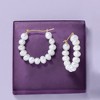 Ross-Simons 4-5mm Cultured Pearl Hoop Earrings in 14kt Yellow Gold - 3 of 4