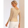 INSPIRE CHIC Women's Floral Embroidery Sheer Long Sleeves Lace Blouse - 4 of 4
