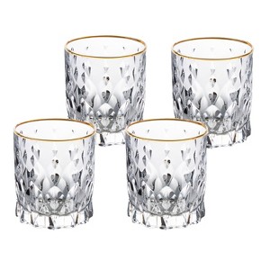 Lorren Home Trends Marilyn Gold Double Old Fashion Tumblers, Set of 4 - 1 of 4