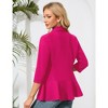Womens 3/4 Sleeve Open Front Peplum Blazer Causal Business Notched Lapel Jacket Lightweight Slim Fit Suits Office Formal Blazer Jacket - Rose,S - 2 of 4