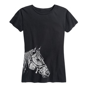 Women's - Instant Message - Side Profile Horse Short Sleeve Graphic T-Shirt - 1 of 4