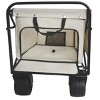 YONWAY 49" L Collapsible Wagon Cart with 360° Rotating Rear Wheel All-Terrain Wheels 300LB Weight Capacity for Groceries,Shopping,Camping,Sports,Beige - 4 of 4