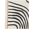 49"x33" Wooden Abstract Wavy Line Framed Wall Art with Black Wooden Frame Black - Olivia & May - 3 of 4