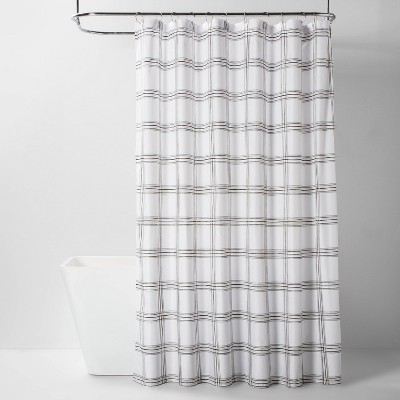 Microfiber Neutral Grid Shower Curtain - Room Essentials™