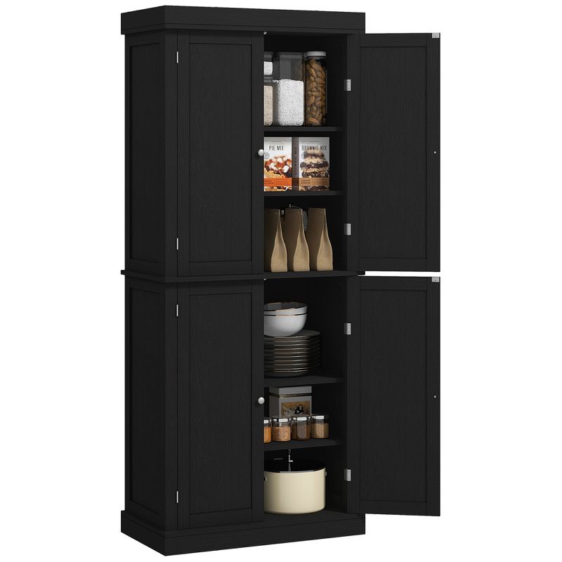 HOMCOM 72" Traditional Freestanding Kitchen Pantry Cupboard with 2 Cabinet, and Adjustable Shelves, 1 of 7