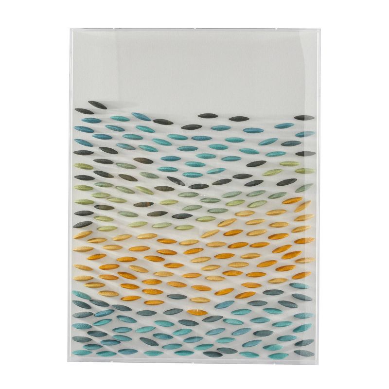 Acrylic Geometric 3D Waves Shadow Box with Clear Frame Blue - Olivia &#38; May, 4 of 8