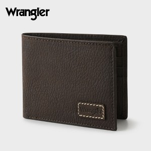 Wrangler Men's Genuine Leather Bifold Wallet, Slim Casual Genuine Leather Purse, Gift for Him - 1 of 4