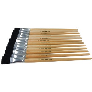 School Smart Black Bristle Paint Brushes, Long Handle, 1 Inch, Set of 12 - 1 of 4