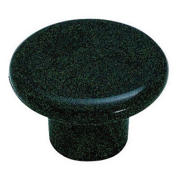 Allison Black Round Plastic Furniture Knob with Mounting Hardware