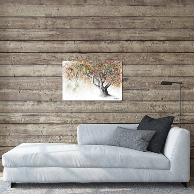 Rusty Autumn Tree Art on Canvas, 12x18 in