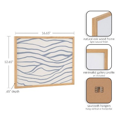 Natural Oak Framed Coastal Waves Abstract Print, 16x12