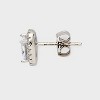 Sterling Silver Cubic Zirconia Oval Shape with Halo Stud Earrings - A New Day™ Silver - 3 of 3