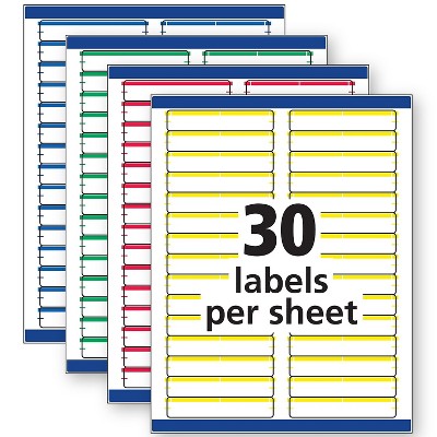 Assorted Removable File Folder Labels for Laser and Inkjet Printers