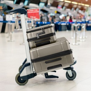 Karl Home Carry on ABS&PC 20 Inch Luggage with Front Compartment Double Spinner Wheels TSA LockBlue Grey - 1 of 4
