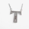 Anna-Kaci Silver Tone Initial Letter Pendant Necklace with Crystal Rhinestone Accents - 2 of 4