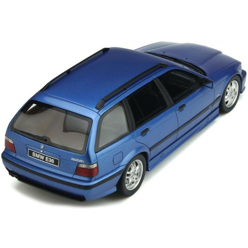 BMW E36 Touring 328I M Pack Estoril Blue Metallic Limited Edition to 3000 pieces Worldwide 1/18 Model Car by Otto Mobile, 5 of 7