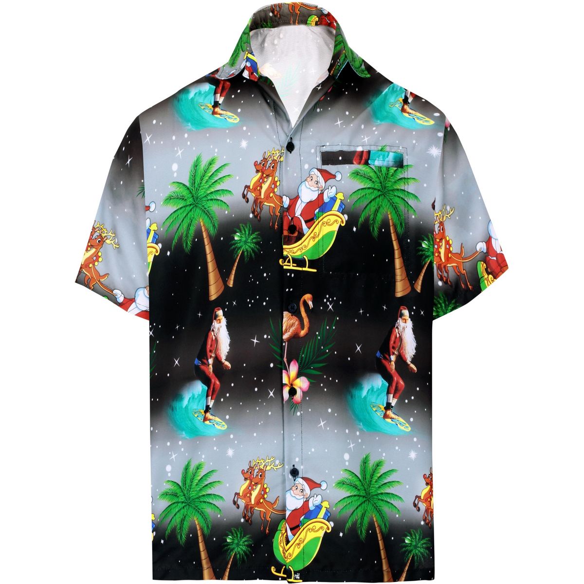 HAPPY BAY Men's Hawaiian Shirts Short Sleeve Button Down Shirt Mens Christmas Shirts Holiday Beach Party Shirts for Men Funny