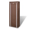 vidaXL Fabric Shoe Cabinet with Cover 22" x 11" x 64" Brown - 3 of 4