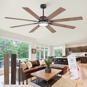 Arceso 72 Inch Farmhouse Ceiling Fan with Light & Remote, 8 Oil Bronze Blades, Quiet DC Motor, Adjustable for Large Rooms - 1 of 4