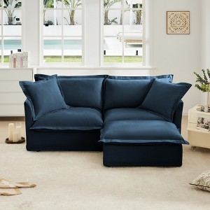 NicBex Couches for Living Room Single Deep Seat Sofa Couch Fabric Slip-covered Armchair with 1 Big Back Cushion and 2 Big Toss Pillows - 1 of 4