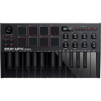 Akai Professional Mpk Mini Mk3 Keyboard Controller Black On Black 