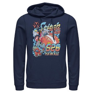Mens Lilo & Stitch Hawaiian Galactic Race Lightweight Hoodie - 1 of 4