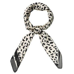 Allegra K Women's Animal Leopard Print Silk Feeling Square Scarves Kerchief Neckerchief Bandana - 1 of 4