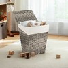 Costway Handwoven Laundry Hamper Foldable w/Removable Liner, Lid & Handles Brown/Grey - 4 of 4