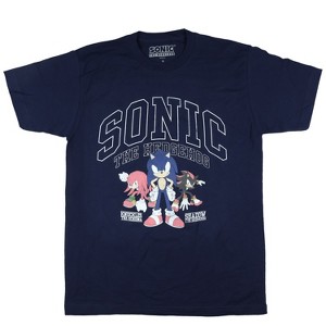 Seven Times Six Sonic The Hedgehog Shirt Men's Knuckles Shadow Vintage Short Sleeve Tee Blue - 1 of 3