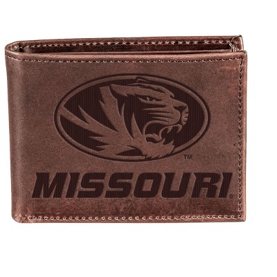 Evergreen NCAA Missouri Tigers Brown Leather Bifold Wallet Officially Licensed with Gift Box