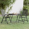 vidaXL Patio Dining Set 3 Piece Garden Dining Set with Patio Table and Chairs Outdoor Dining Set Folding Chair Expanded Metal Mesh Anthracite - 2 of 4