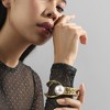 SOHI Women's Metallic Gold Dented Pearl Statement Bracelet - 3 of 4