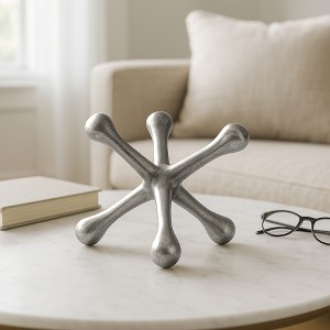 Sagebrook Home Metal Jacks Abstract Sculpture for Room, Bedroom or Office Decor, Aluminum - 1 of 4