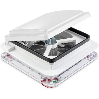 Hike Crew RV Accessories, 11” RV Roof Vent Fan w/LED Light - White