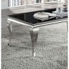 Glam Contemporary1pc Coffee Table Black Glass Top Silver Color Table Living Room Stainless Steel Cabriole-Style Legs - 3 of 4