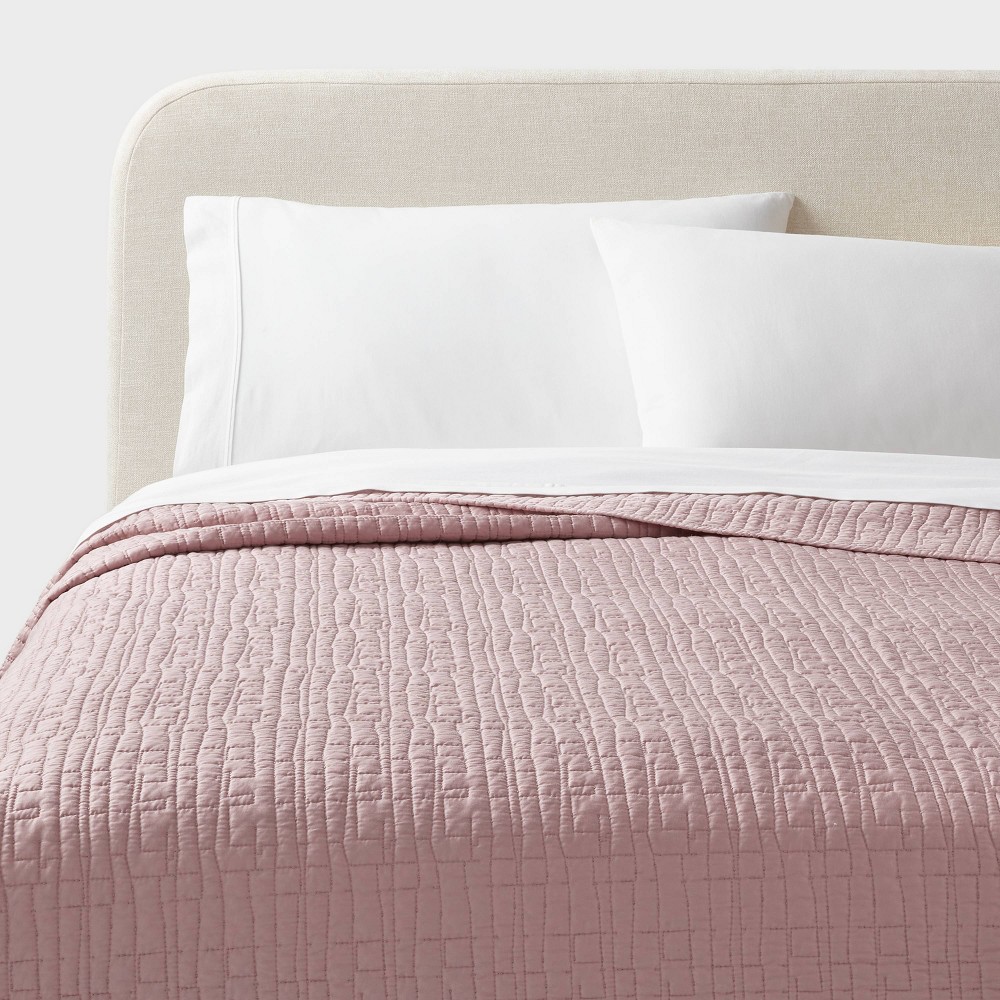 King TENCEL® Quilt Blush - Threshold™: OEKO-TEX Certified, Cooling Lightweight Coverlet, Woven Lyocell Fabric, Machine Washable