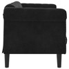 vidaXL Black Velvet 2-Seater Upholstered Loveseat - Modern Couch for Office/Living Room, Comfortable Padded Seating with Stable Wooden Legs - 4 of 4