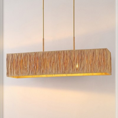 Amangiri Natural and Gold 5-Light LED Pendant with Brass Accents