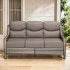 6" Thick Cushion Outdoor Wicker Patio Sofa, All Weather Wicker Outdoor Furniture 3-Seater Sofa High Back Patio Couch for Porch Balcony - 3 of 4