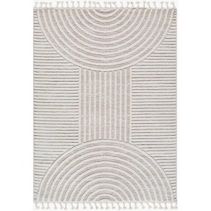 Livabliss Nora 6'7"x9' Rectangle Woven Indoor Area Rugs Light Beige - 1 of 4