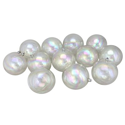 32ct. 3.5 Clear Iridescent Shatterproof Shiny Christmas Ball