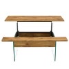 VYNXARIA Multifunctional Lift Top Coffee Table -Light Wood Color Grain Sticker.Tempered Glass Legs,Lift Top Feature,for Living Rooms And Office - 3 of 4