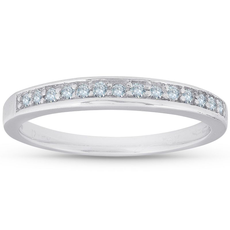Pompeii3 1/5ct Lab Created Diamond Womens Wedding Ring 14K White Gold, 1 of 6